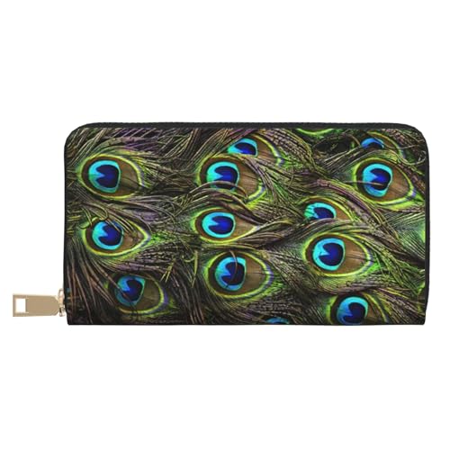 JRBWTDBW Fresh Peacock Lange Kunstleder-Clutch, schick, stilvolle Damen-Geldbörsen für moderne Frauen, großes Fassungsvermögen, Kartenhalter und Organizer-Taschen, strapazierfähige Geldbörse, von JRBWTDBW