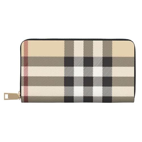 JRBWTDBW Graue karierte Linien, lange Kunstleder-Clutch, schick, stilvolle Damen-Geldbörse für moderne Frauen, großes Fassungsvermögen, Kartenhalter und Organizer-Taschen, strapazierfähige Geldbörse, von JRBWTDBW