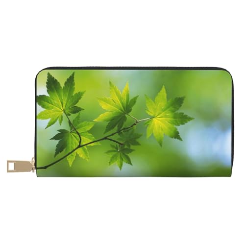 JRBWTDBW Hd Green Nature Lange Kunstleder-Clutch, schick, stilvolle Damen-Geldbörsen für moderne Frauen, großes Fassungsvermögen, Kartenhalter und Organizer-Taschen, strapazierfähige Geldbörse, von JRBWTDBW