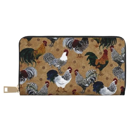 JRBWTDBW Lange Clutch aus Kunstleder mit Hahn, schick, stilvolle Damengeldbörsen für moderne Frauen, großes Fassungsvermögen, Kartenhalter und Organizer-Taschen, strapazierfähige Geldbörse, Handtasche von JRBWTDBW