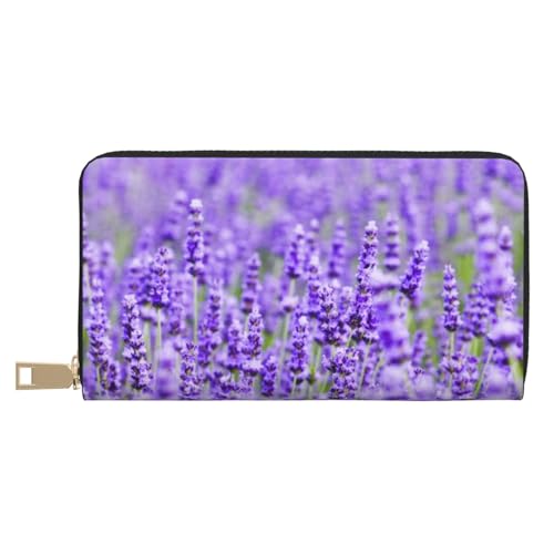 JRBWTDBW Lila Lavendel Lange Kunstleder Clutch Chic Stilvolle Damengeldbörsen für moderne Frauen Große Kapazität Kartenhalter und Organizer-Taschen Langlebige Geldbörse Handtasche für den täglichen von JRBWTDBW