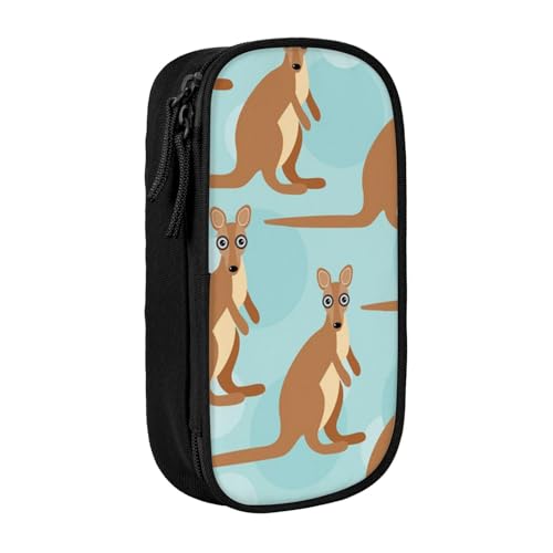 JRBWTDBW Lustiges Federmäppchen für Känguru-Zoo, für Studenten, Mädchen, Jungen, großes Fassungsvermögen, für Erwachsene, Stiftemäppchen, Büro-Organizer, einfaches, langlebiges multifunktionales von JRBWTDBW