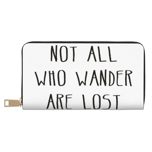 JRBWTDBW Not All Who Wander are Lost Lange Kunstleder-Clutch, schick, stilvolle Damengeldbörsen für moderne Frauen, großes Fassungsvermögen, Kartenhalter und Organizer-Taschen, strapazierfähige von JRBWTDBW