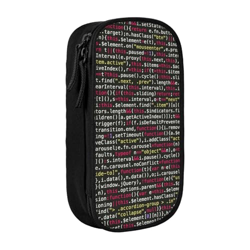 JRBWTDBW Programmiercode-Federmäppchen für Studenten, Mädchen, Jungen, große Kapazität, Erwachsene, Stiftemäppchen, Büro-Organizer, einfach, langlebig, multifunktionales Federmäppchen, Schwarz , von JRBWTDBW