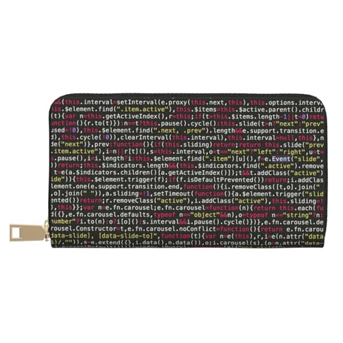 JRBWTDBW Programmierer Programmiercode Lange Kunstleder Clutch Chic Stilvolle Damen Geldbörsen für moderne Frauen Große Kapazität Kartenhalter und Organizer-Taschen Langlebige Geldbörse Handtasche für von JRBWTDBW