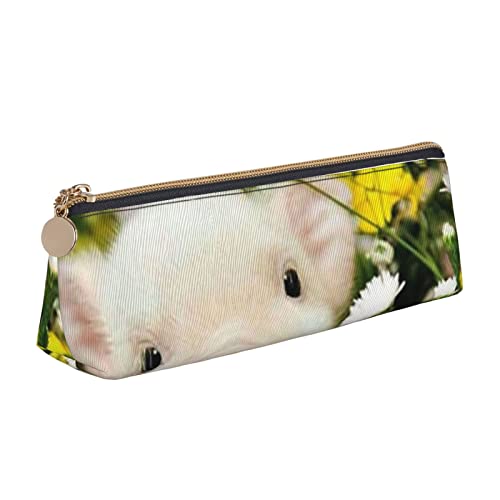 JRBWTDBW Rape Flower Pig Leder-Federmäppchen, schlankes Design, Stifttasche mit metallischem Reißverschluss, Taschengröße für Studenten, Büro, Uni, Mittelschule, weiß, Einheitsgröße, Schulranzen-Set JRBWTDBW Rape Flower Pig Leder-Federmäppchen, schlankes Design, Stifttasche mit metallischem Reißverschluss, Taschengröße für Studenten, Büro, Uni, Mittelschule, weiß, Einheitsgröße, Schulranzen-Set von JRBWTDBW