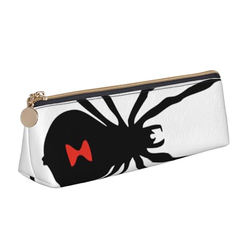 JRBWTDBW Schwarzes Federmäppchen aus Leder, schlankes Design, Stifttasche mit metallischem Reißverschluss, für Studenten, Büro, Uni, Mittelschule, weiß, Einheitsgröße, Schulranzen-Set von JRBWTDBW