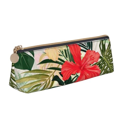 JRBWTDBW Sommer-Federmäppchen aus hawaiianischem Leder, schlankes Design, Stifttasche mit metallischem Reißverschluss, Taschengröße für Studenten, Büro, Universität, Mittelschule, weiß, Einheitsgröße, von JRBWTDBW