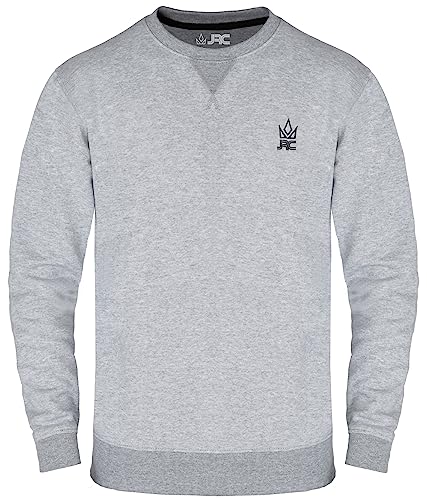 JRC Herren Fleece Sweatshirts und Pullover mit Rundhalsausschnitt, Rundhals Langarmpullover für Sport und Arbeitskleidung (Graue Melange, 3XL) von JRC Just Royal Clothing