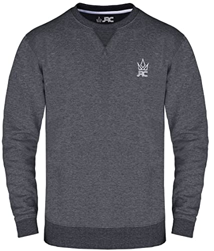 JRC Herren Fleece Sweatshirts und Pullover mit Rundhalsausschnitt, Rundhals Langarmpullover für Sport und Arbeitskleidung (Holzkohle, 3XL) von JRC Just Royal Clothing