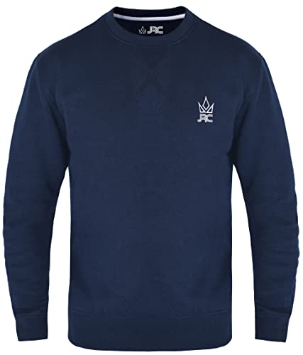 JRC Herren Fleece Sweatshirts und Pullover mit Rundhalsausschnitt, Rundhals Langarmpullover für Sport und Arbeitskleidung (Marine, L) von JRC Just Royal Clothing