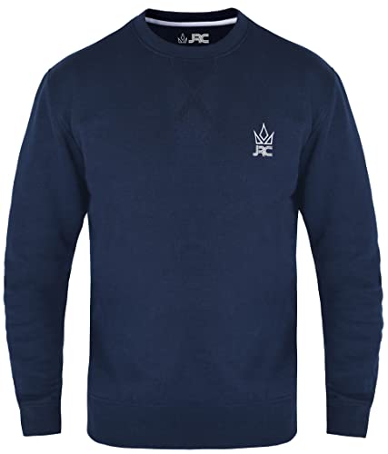 JRC Herren Fleece Sweatshirts und Pullover mit Rundhalsausschnitt, Rundhals Langarmpullover für Sport und Arbeitskleidung (Marine, XXL) von JRC Just Royal Clothing