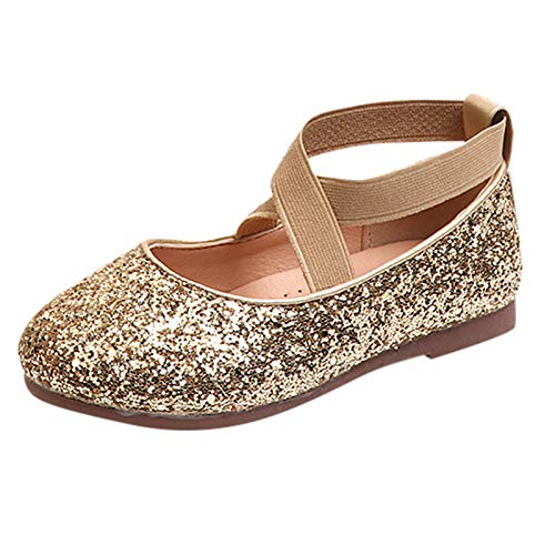 Kinderschuhe Glitzer Kinder Prinzessinnen Schuhe Weichen Sohlen Mary Jane Kinderschuhe rutschfest Prinzessin Ballerinas Sparkle Glitter Tanzschuhe Gymnastikschuhe von JRFT