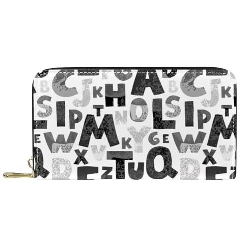 JRHEJTFZ Premium PU Leder Reisebrieftasche, minimalistische stilvolle Brieftasche für Männer und Frauen, schlanke & langlebige Karten & Bargeldhalter Alphabet Buchstaben Stil, Mehrfarbig 7, von JRHEJTFZ