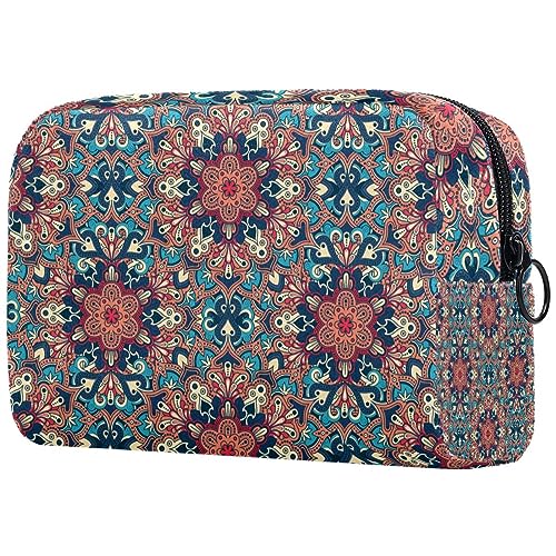 Kosmetiktasche mit Reißverschluss, geeignet für Damen, ideal für Reisen und den täglichen Gebrauch, Make-up-Organizer mit Fächern, Herren-Kulturbeutel, Boho-Stil Muster, Mehrfarbig1, von JRHEJTFZ