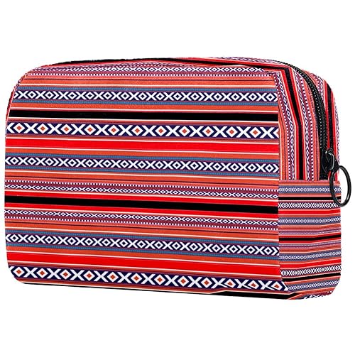 Kosmetiktasche mit Reißverschluss, geeignet für Damen, ideal für Reisen und den täglichen Gebrauch, Make-up-Organizer mit Fächern, Herren-Kulturbeutel, Boho-Stil Muster, Mehrfarbig4, von JRHEJTFZ