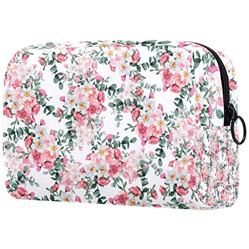 Kosmetiktasche mit Reißverschluss, geeignet für Damen, ideal für Reisen und den täglichen Gebrauch, Make-up-Organizer mit Fächern, Herren-Kulturbeutel, Retro-Blumen, Mehrfarbig 2, von JRHEJTFZ