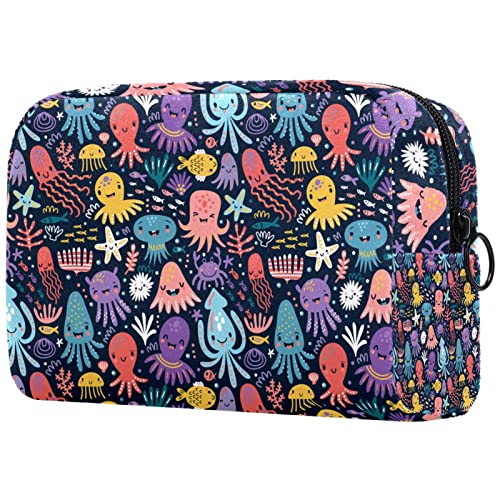 Kosmetiktasche mit Reißverschluss, geeignet für Damen, ideal für Reisen und den täglichen Gebrauch, Make-up-Organizer mit Fächern, Herren-Kulturbeutel, Retro-Blumen, Mehrfarbig 3, von JRHEJTFZ