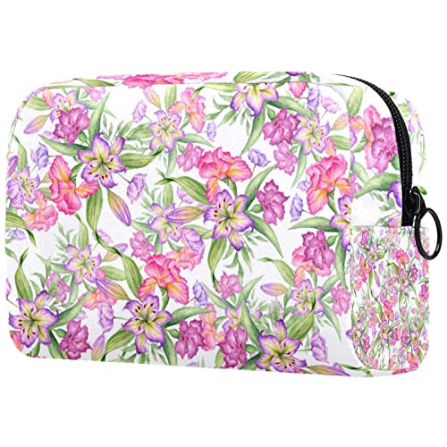 Kosmetiktasche mit Reißverschluss, geeignet für Damen, ideal für Reisen und den täglichen Gebrauch, Make-up-Organizer mit Fächern, Herren-Kulturbeutel, Retro-Blumen, Mehrfarbig1, von JRHEJTFZ