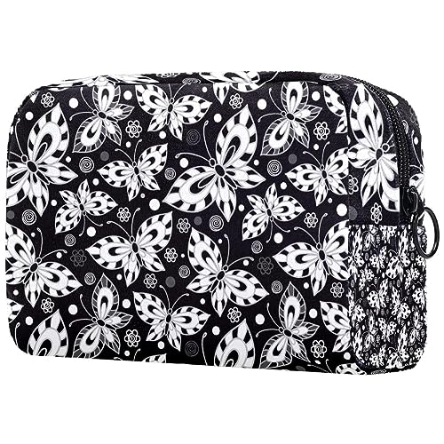 Kosmetiktasche mit Reißverschluss, geeignet für Damen, ideal für Reisen und den täglichen Gebrauch, Make-up-Organizer mit Fächern, Herren-Kulturbeutel, Vögel und bunte Blumen, Mehrfarbig 3, von JRHEJTFZ