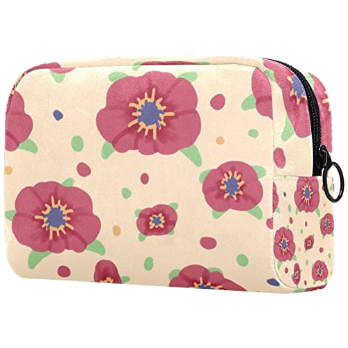 Kosmetiktasche mit Reißverschluss, geeignet für Damen, ideal für Reisen und den täglichen Gebrauch, Make-up-Organizer mit Fächern, Kulturbeutel für Herren, Blume, Mehrfarbig4, von JRHEJTFZ