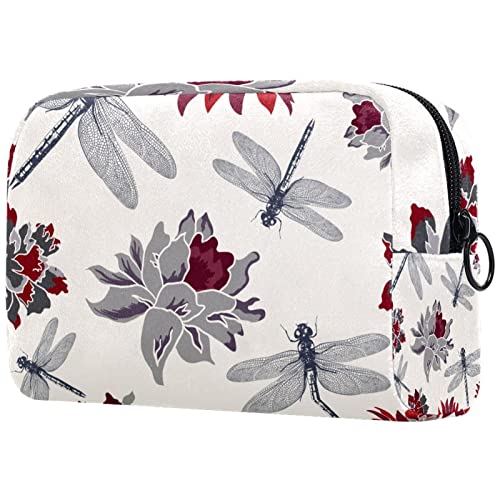 Kosmetiktasche mit Reißverschluss, geeignet für Damen, ideal für Reisen und den täglichen Gebrauch, Make-up-Organizer mit Fächern, Kulturbeutel für Herren, dunkle Farbe, Mehrfarbig 3, von JRHEJTFZ