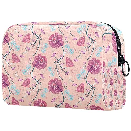 Kosmetiktasche mit Reißverschluss, geeignet für Damen, ideal für Reisen und den täglichen Gebrauch, Make-up-Organizer mit Fächern, Kulturbeutel für Herren, niedliches Kaninchenrosa, Mehrfarbig 2, von JRHEJTFZ