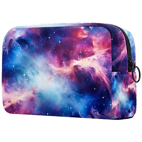 Kosmetiktasche mit Reißverschluss, geeignet für Damen, ideal für Reisen und den täglichen Gebrauch, Make-up-Organizer mit Fächern, Kulturbeutel für Herren, psychedelisches Sternenhimmel-Muster, von JRHEJTFZ