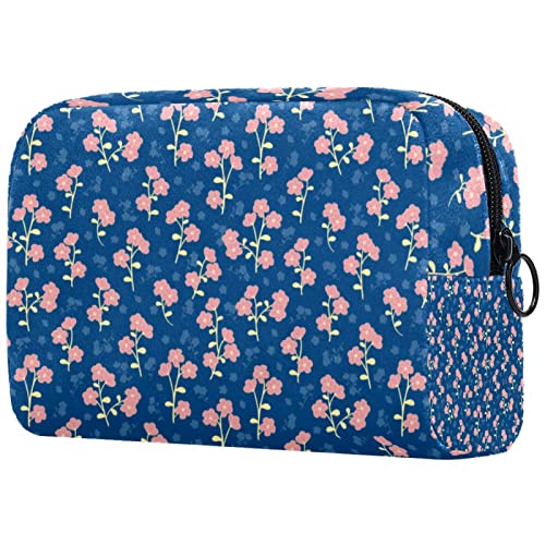 Kosmetiktasche mit Reißverschluss, geeignet für Damen, ideal für Reisen und den täglichen Gebrauch, Make-up-Organizer mit Fächern, Kulturbeutel für Herren, rosa Blumen, Mehrfarbig1, von JRHEJTFZ