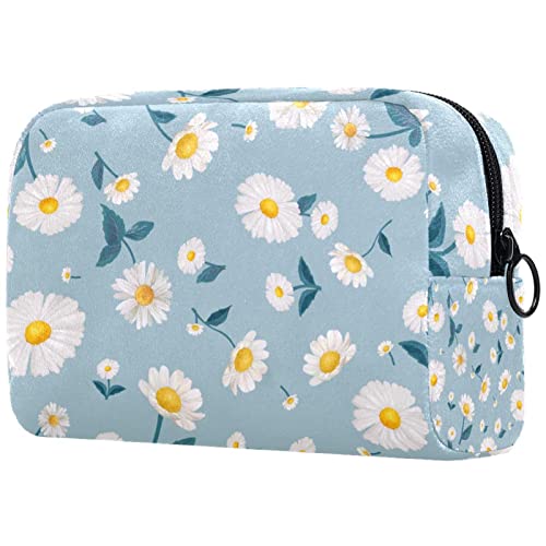 Kosmetiktasche mit Reißverschluss, geeignet für Damen, ideal für Reisen und den täglichen Gebrauch, Make-up-Organizer mit Fächern, Kulturbeutel für Herren, schwarze Blumen, Mehrfarbig 3, von JRHEJTFZ