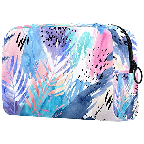 Kosmetiktasche mit Reißverschluss, geeignet für Damen, ideal für Reisen und den täglichen Gebrauch, Make-up-Organizer mit Fächern, Kulturbeutel für Herren – Farbiges Gekritzelmuster, Mehrfarbig1, von JRHEJTFZ