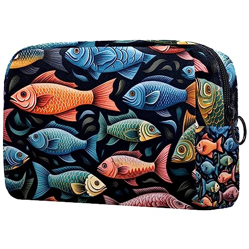 Kosmetiktasche mit Reißverschluss, geeignet für Damen, ideal für Reisen und den täglichen Gebrauch, Make-up-Organizer mit Fächern, Kulturbeutel für Herren – niedliche Graffiti-Illustration, von JRHEJTFZ