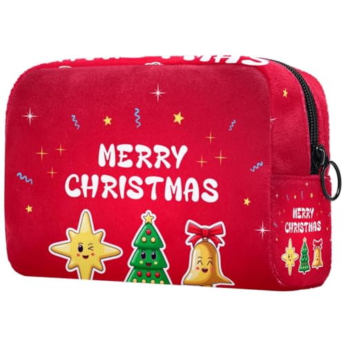 Kosmetiktasche mit Reißverschluss, leichte Reisetasche, Make-up-Tasche, Make-up-Organizer, Kulturbeutel für Damen, Weihnachtselement, Mehrfarbig 9, 18.5x7.5x13cm/7.3x3x5.1in, kosmetiktasche von JRHEJTFZ