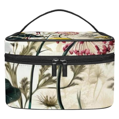 Kosmetiktasche mit Reißverschluss – leicht, große Kapazität, Make-up-Organizer, gedrucktes Design – perfekt für Damen und Mädchen, Aquarell-Blumenmuster, Mehrfarbig1, 22.5x15x13.8cm/8.9x5.9x5.4in, von JRHEJTFZ