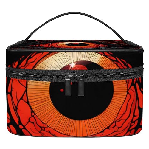 Stilvolle Kosmetiktasche – große Kapazität Make-up Fall für Damen und Mädchen – Ausflüge und Reisebedarf – ideal für Toilettenartikel Aufbewahrungsbox Halloween Augapfel Element Muster, Mehrfarbig4, von JRHEJTFZ