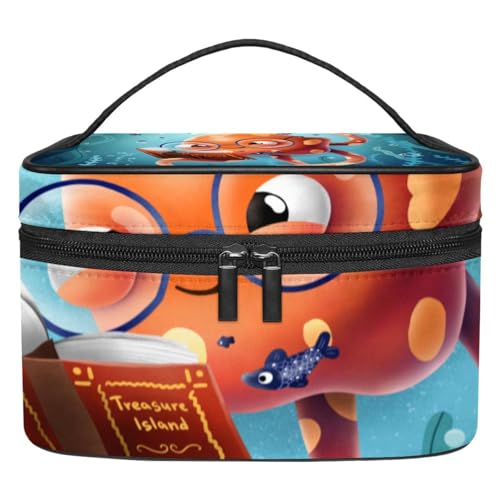 Stilvolle Kosmetiktasche – große Kapazität Make-up-Tasche für Damen und Mädchen – Ausflüge und Reisebedarf – ideal für Toilettenartikel, Aufbewahrungsbox mit niedlichen Cartoon-Vögeln, Mehrfarbig4, von JRHEJTFZ