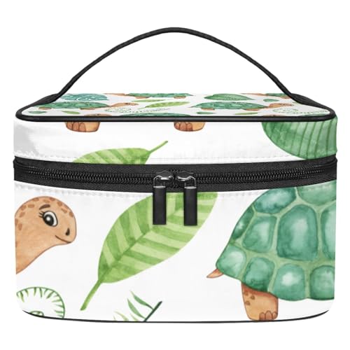 Stilvolle Kosmetiktasche – große Kapazität Make-up-Tasche für Damen und Mädchen – Ausflüge und Reisebedarf – ideal für Toilettenartikel Aufbewahrungsbox Green Ocean Turtles, Mehrfarbig1, von JRHEJTFZ