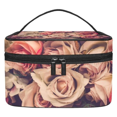 Stilvolle Kosmetiktasche – große Kapazität Make-up-Tasche für Damen und Mädchen – Ausflüge und Reisebedarf – ideal für Toilettenartikel Aufbewahrungsbox Paisley Blumenmuster, Mehrfarbig5, von JRHEJTFZ