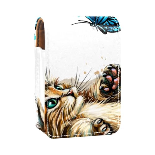 Tragbare Lippenstift-Reisetasche, kompakte Make-up-Tasche und Kosmetiktasche, Lippenstift-Geldbörse, Geschenk für Frauen und Mädchen, Cartoon-Stil, Mehrfarbig 3, 9.5x2x7 cm/3.7x0.8x2.7 in, Modern von JRHEJTFZ