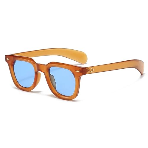 JRLLFD Damen Sonnenbrille Herren Vintage Nieten Punk Weiblich UV400 Mode Männlich (teeblau) von JRLLFD