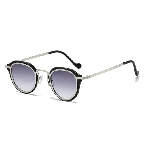 JRLLFD Kleine Sonnenbrille Herren Legierung Rahmen Klar Männer Frauen Mode Weiblich Uv400 (schwarz grau) von JRLLFD