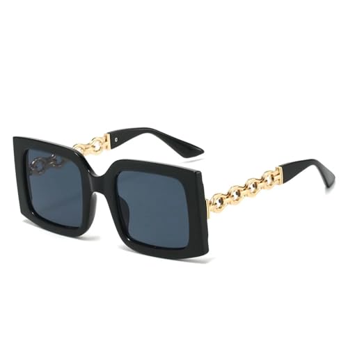 JRLLFD Legierung Kette Bein Sonnenbrille Frauen Luxus Gradient Weiblich Uv400 (schwarz) von JRLLFD