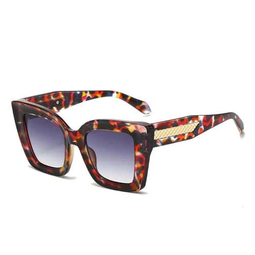 JRLLFD Mode Damen Luxus Sonnenbrille Vintage Candy Farbe Klar Farbverlauf Männer Punk (Blume) von JRLLFD