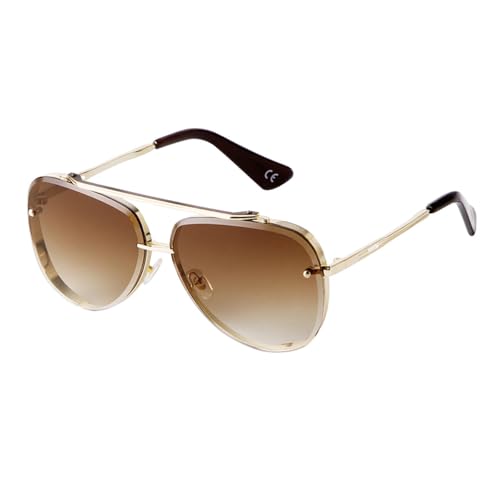 JRLLFD Mode Gradient Grau Objektiv Sonnenbrille Männer Retro Braun Fahren Frauen Metall Doppel Brücke Männlich Uv400 (5) von JRLLFD