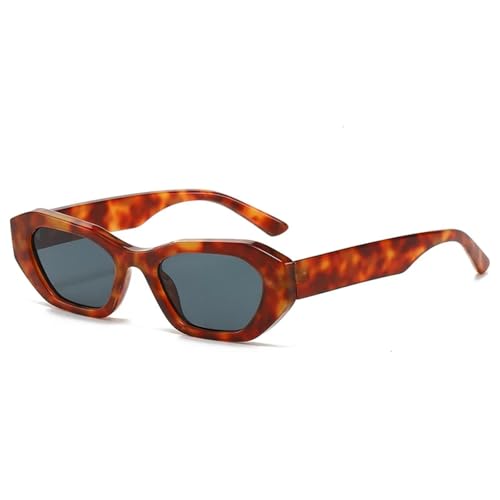 JRLLFD Modische, luxuriöse kleine Sonnenbrille für Männer und Frauen im Freien, UV400 (Leopardengrau) von JRLLFD