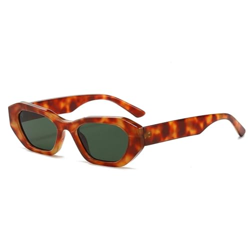 JRLLFD Modische, luxuriöse kleine Sonnenbrille für Männer und Frauen im Freien, UV400 (Leopardengrün) von JRLLFD