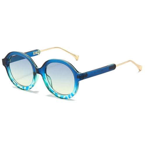 JRLLFD Punk Runde Sonnenbrille Damen Mode Farbverlauf Weiblich Retro Leopard Shades Uv400 (4) von JRLLFD