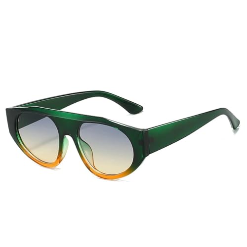 JRLLFD Retro Herren Sonnenbrillen Shades Uv400 Fashion Gradient Damen Doppelfarbe Punk (Grün Blau Gelb) von JRLLFD