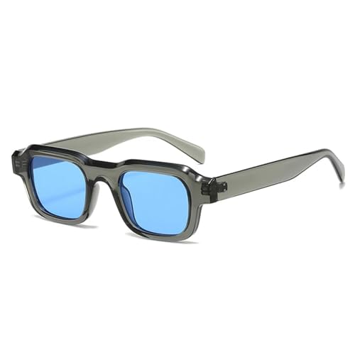 JRLLFD Retro-Sonnenbrille im klassischen Stil für Herren und Damen, modisch, luxuriös, kleiner Rahmen, fürs Autofahren im Freien, UV400 (graublau) von JRLLFD