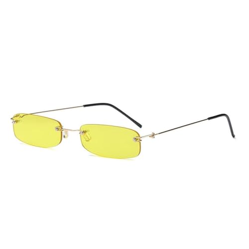 JRLLFD Schmale Sonnenbrille für Herren, randlos, für den Sommer, Rot, Blau, Schwarz, rechteckig, für Damen, kleines Gesicht, 9, Einheitsgröße von JRLLFD
